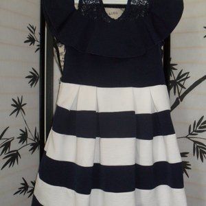 Navy and white dress